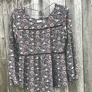 Knox Rose Floral Print Blouse with Long Sleeves